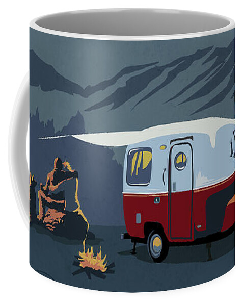Retro Travel Coffee Mug featuring the painting Armadillo by Sassan Filsoof