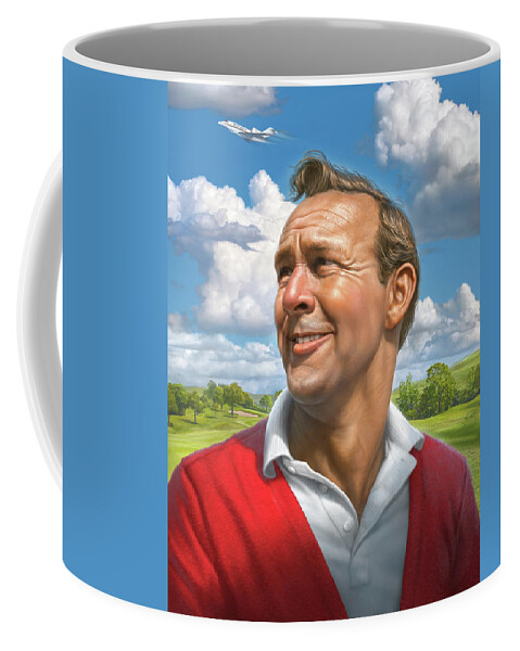Jet Coffee Mug featuring the digital art Arnold Palmer Was Also a Pilot by Mark Fredrickson