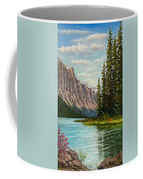 Creekside Coffee Mug featuring the pastel Around the Bend by Lee Tisch Bialczak