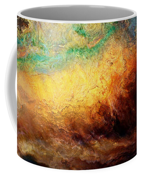 Abstract Art Coffee Mug featuring the painting Arrival - Abstract Art by Jaison Cianelli