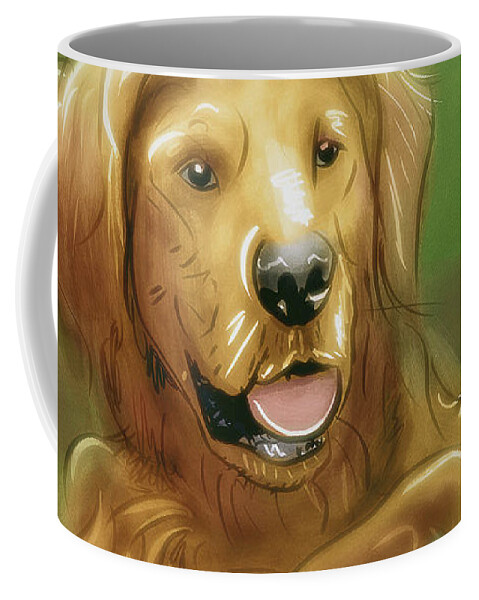 Dogs Coffee Mug featuring the digital art Art - A Golden Friend by Matthias Zegveld