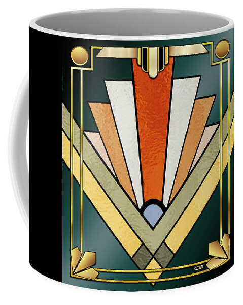 Staley Coffee Mug featuring the digital art Art Deco Chevron 7 by Chuck Staley