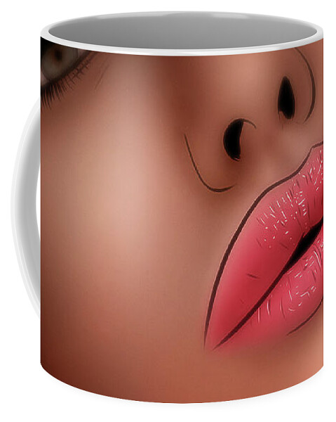 Kiss Coffee Mug featuring the digital art Art - Fruitful Lips by Matthias Zegveld
