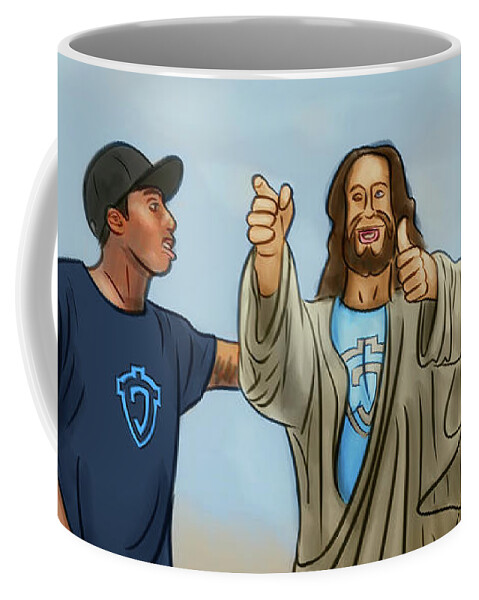 Jesus Christ Coffee Mug featuring the digital art Art - Jesus and Lecrae by Matthias Zegveld