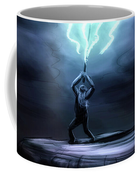 Biblical Coffee Mug featuring the digital art Art - The Power of Ghesaf by Matthias Zegveld