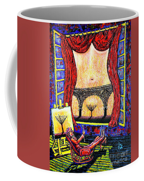 Figure Coffee Mug featuring the painting Artist by Viktor Lazarev