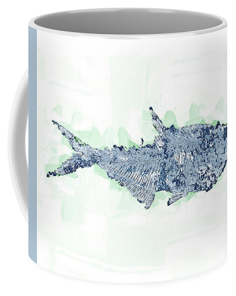 Blue Coffee Mug featuring the photograph Artistic Fossil Fish by Pete Klinger