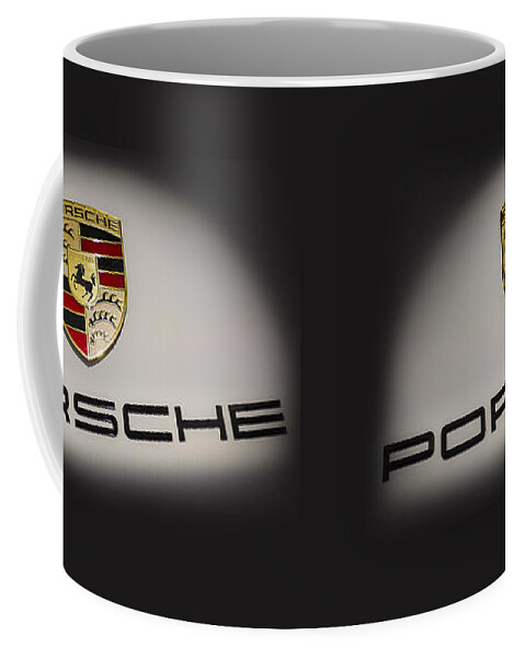 Porsche Logo Coffee Mug featuring the photograph Porsche Car Emblem by Stefano Senise
