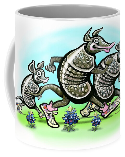 Armadillo Coffee Mug featuring the digital art Armadillo Family by Kevin Middleton