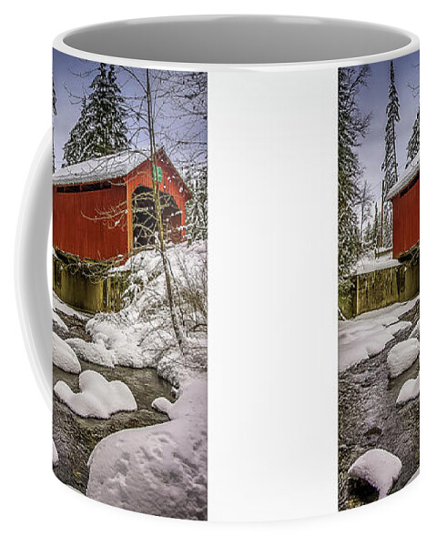 Covered Bridge Coffee Mug featuring the photograph Vermonts Moseley covered bridge by Jeff Folger