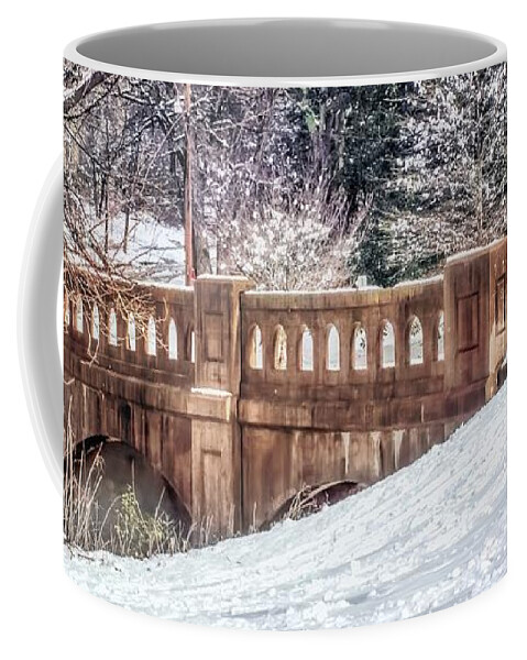 Winter Landscape Coffee Mug featuring the photograph Bridge At Lake Daniel Park Winter by Melissa Bittinger