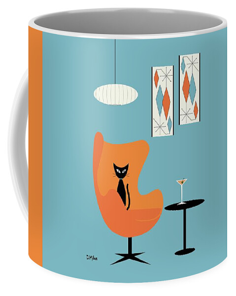 Cat Coffee Mug featuring the digital art Turquoise Room by Donna Mibus