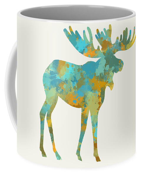 Moose Coffee Mug featuring the mixed media Moose Watercolor Art by Christina Rollo