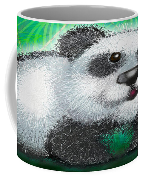 Panda Coffee Mug featuring the digital art Panda Bear by Kevin Middleton