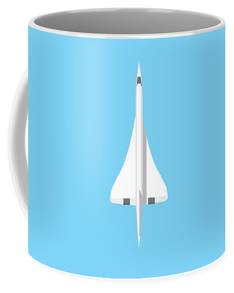 Concorde Coffee Mug featuring the digital art Concorde jet airliner - Sky by Organic Synthesis