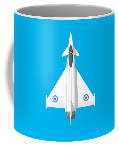 Eurofighter Coffee Mug featuring the digital art Typhoon Jet Fighter Aircraft - Cyan by Organic Synthesis