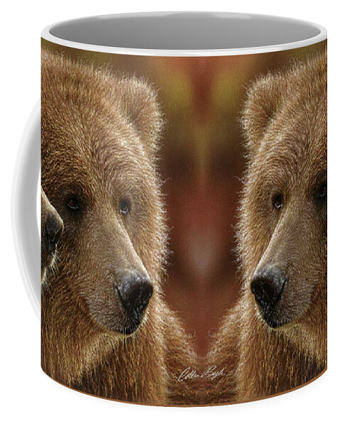 Brown Bear Art Coffee Mug featuring the painting Brown Bears - Lazy Daze by Collin Bogle