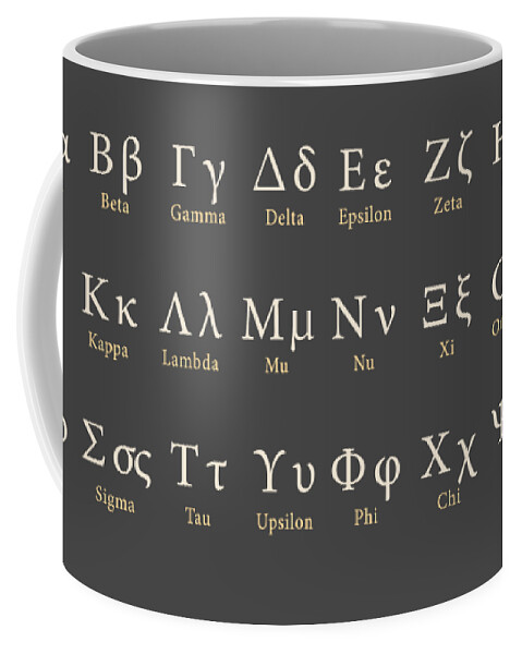 Greek Alphabet Coffee Mug featuring the photograph The Greek Alphabet by Mark Rogan