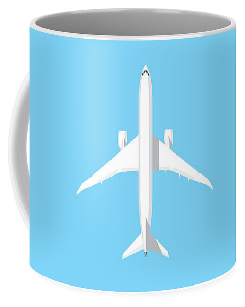 Poster Coffee Mug featuring the digital art 787 Passenger Jet Airliner Aircraft - Sky by Organic Synthesis