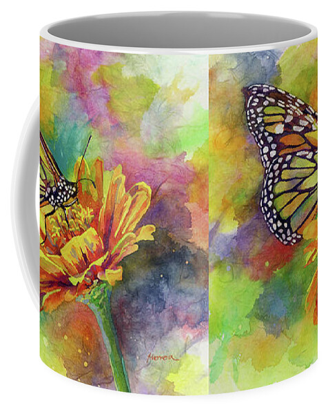 Butterfly Coffee Mug featuring the painting Butterfly Kiss by Hailey E Herrera