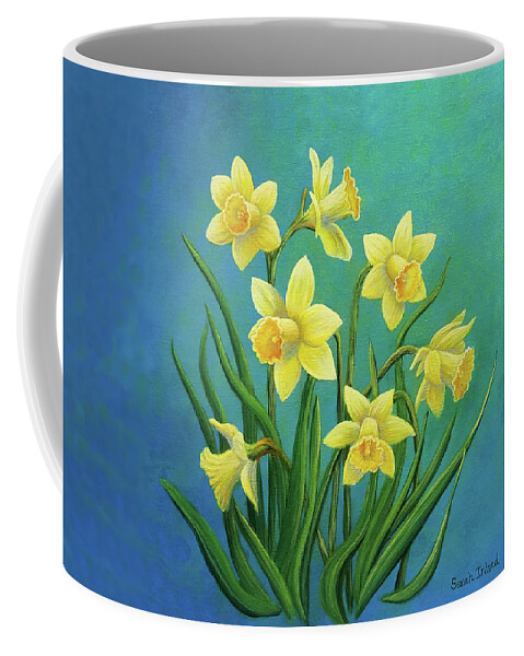 Harbinger Coffee Mug featuring the painting Harbingers of Spring by Sarah Irland