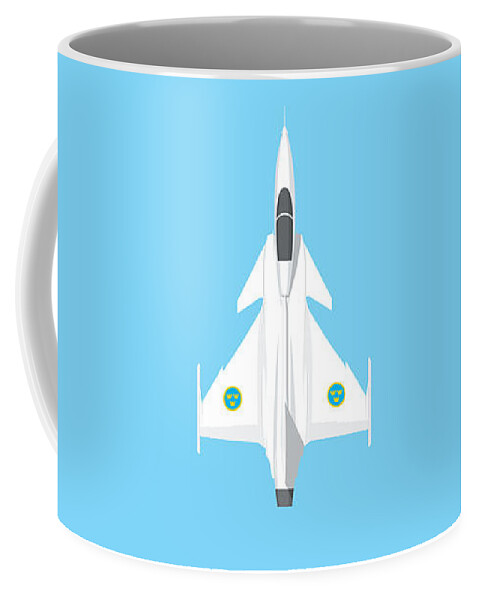 Gripen Coffee Mug featuring the digital art JAS 39 Gripen Fighter Jet - Sky by Organic Synthesis