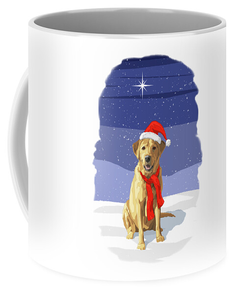 Dogs Coffee Mug featuring the painting Christmas Dog Yellow Labrador Retriever by Crista Forest