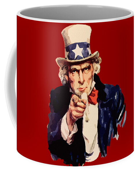 Alabama Coffee Mug featuring the mixed media Uncle Sam Wants You by JM Flagg