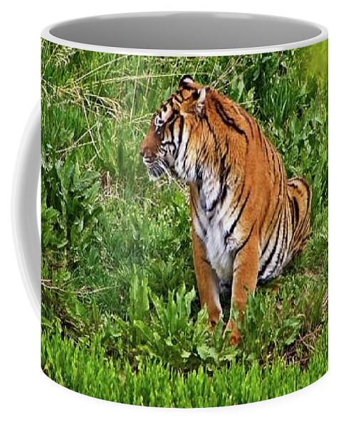 Nature Coffee Mug featuring the photograph Tiger Taking A Drink #2 by Loren Gilbert
