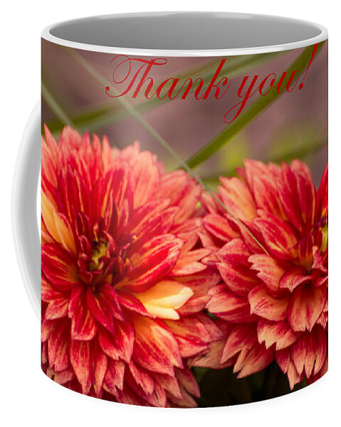 Dahlia Coffee Mug featuring the photograph Red Dahlia Thank You by Zina Stromberg