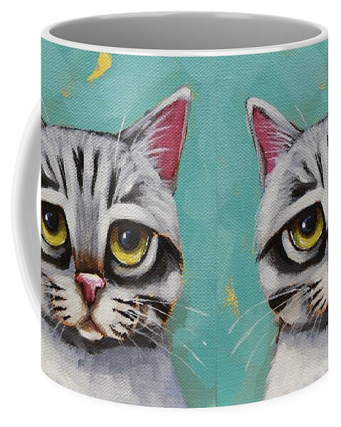 Cat Coffee Mug featuring the painting Tinker by Lucia Stewart