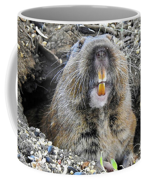 Gopher Coffee Mug featuring the digital art That Darned Gopher by Anthony Murphy