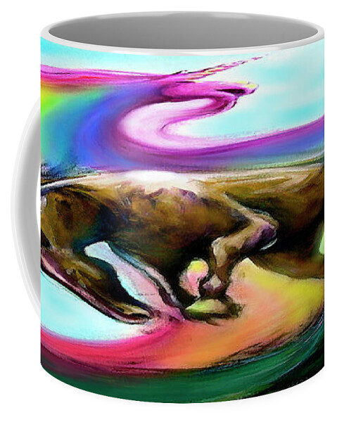 Mustang Coffee Mug featuring the digital art Dreamer by Kevin Middleton