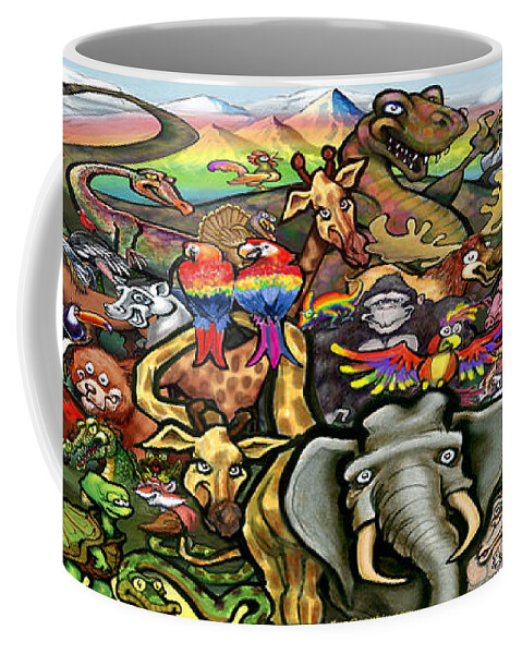 Animals Coffee Mug featuring the digital art Animals of All Colors Shapes and Sizes by Kevin Middleton