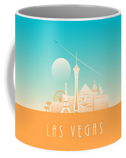Las Vegas Coffee Mug featuring the photograph Las Vegas City Skyline Retro Art Deco - Day by Organic Synthesis