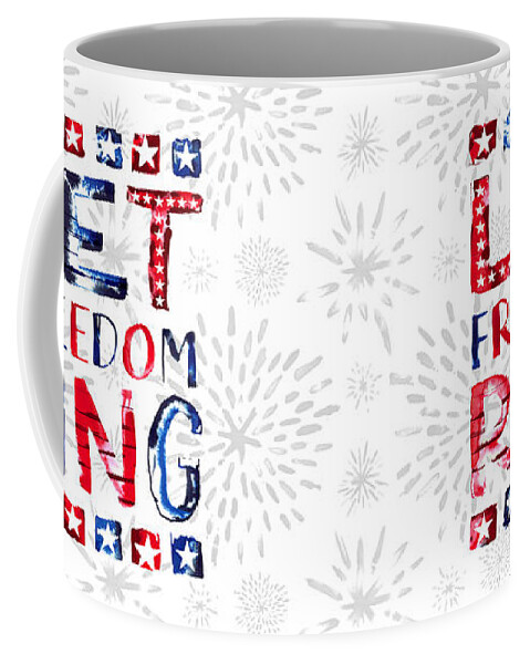 Fireworks Coffee Mug featuring the painting Let Freedom Ring - Art by Jen Montgomery by Jen Montgomery