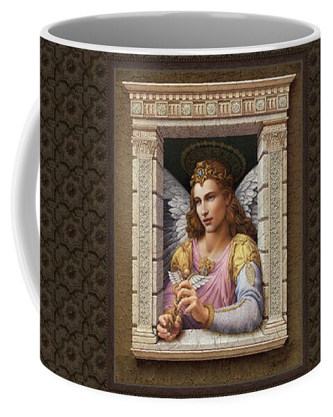 Christian Art Coffee Mug featuring the painting Archangel Raphael 2 by Kurt Wenner