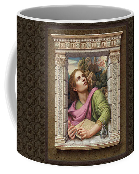 Christian Art Coffee Mug featuring the painting St. John of Patmos 2 by Kurt Wenner