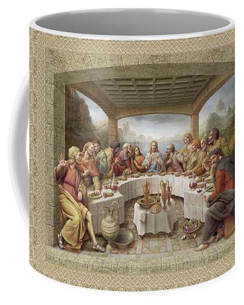 Christian Art Coffee Mug featuring the painting The Last Supper by Kurt Wenner