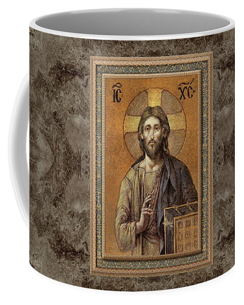 Christian Art Coffee Mug featuring the painting Byzantine Christ by Kurt Wenner