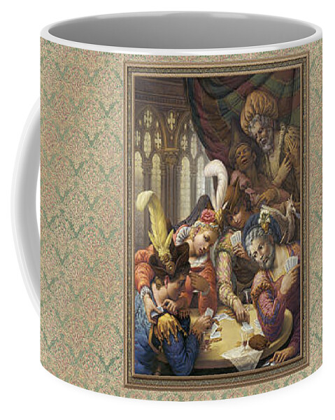 Card Players Coffee Mug featuring the pastel The Card Players by Kurt Wenner