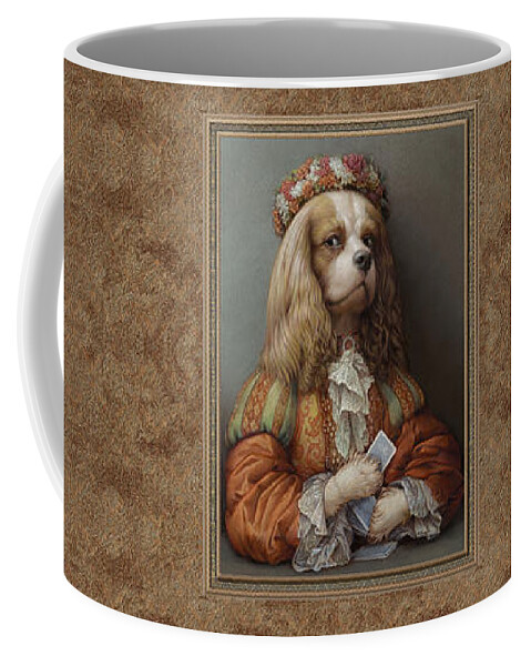 Cavalier Coffee Mug featuring the pastel Pokerdog Cavalier by Kurt Wenner