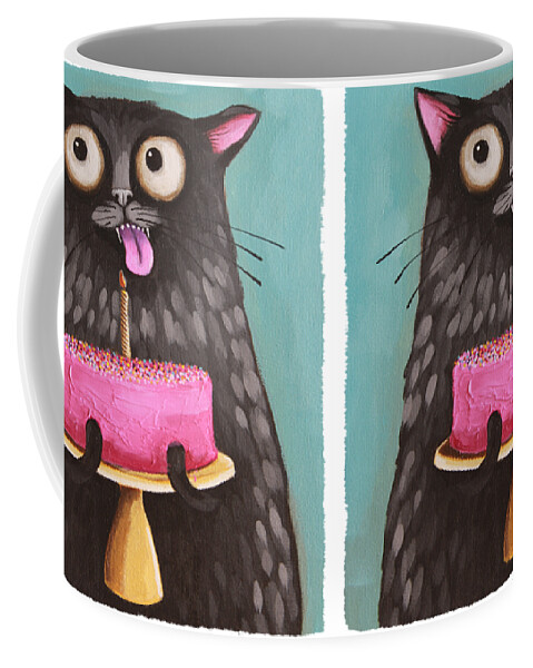 Quarantine Cats Coffee Mug featuring the painting Quarantine Day 13 by Lucia Stewart