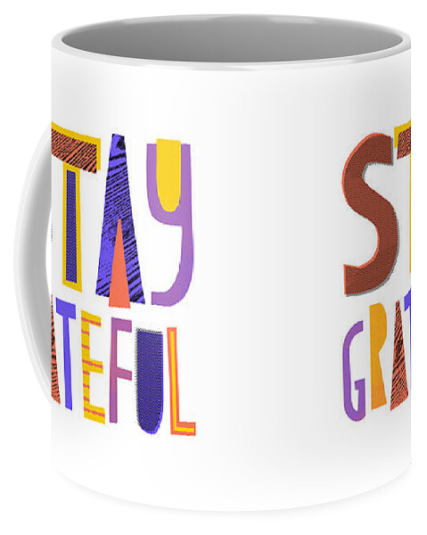 Halftone Coffee Mug featuring the painting Stay Grateful- Art by Jen Montgomery by Jen Montgomery