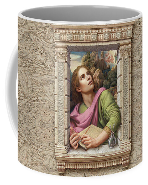 Christian Art Coffee Mug featuring the painting St. John of Patmos by Kurt Wenner