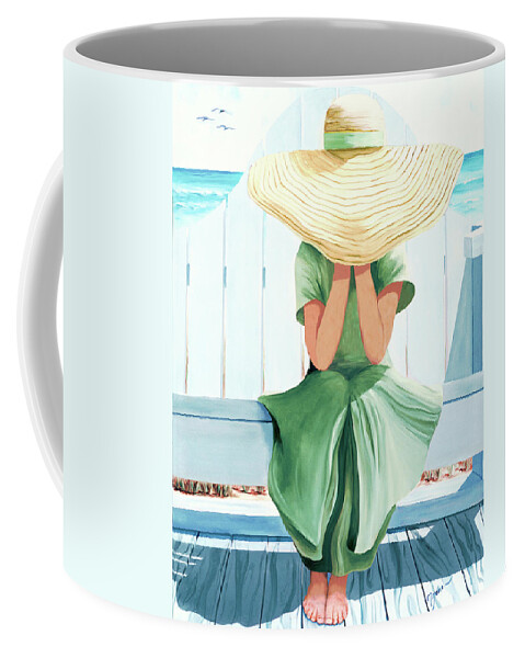 Children On The Beach Coffee Mug featuring the painting SURPRISE ME -prints of oil painting by Mary Grden