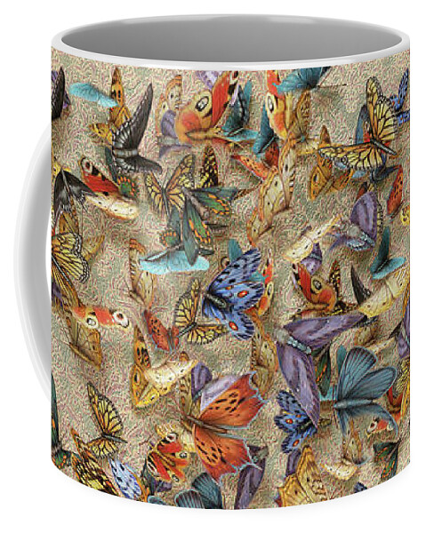 Butterflies Coffee Mug featuring the mixed media Butterflies by Kurt Wenner