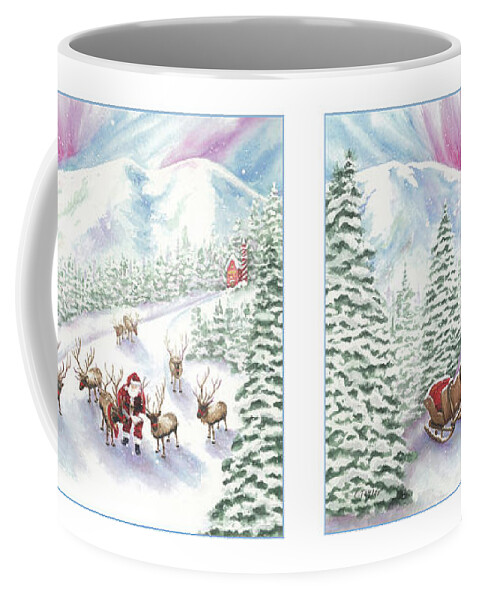 Reindeer Coffee Mug featuring the painting Team Meeting by Lori Taylor