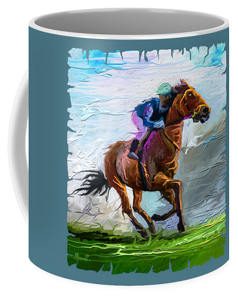 Face Coffee Mug featuring the painting Horse Power by Anthony Mwangi