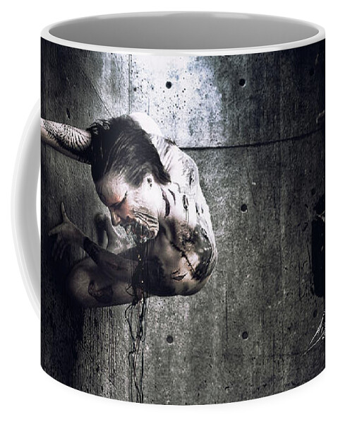 Horror Coffee Mug featuring the digital art Something wicked this way comes by Argus Dorian